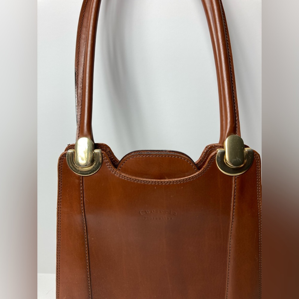 Designer Handbag/Purse Handcrafted in Italy Cuoieria Fiorentina ( Brown/Camel)